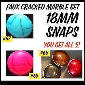 Faux Marble SNAP SET, fits most 18mm snap jewelry
